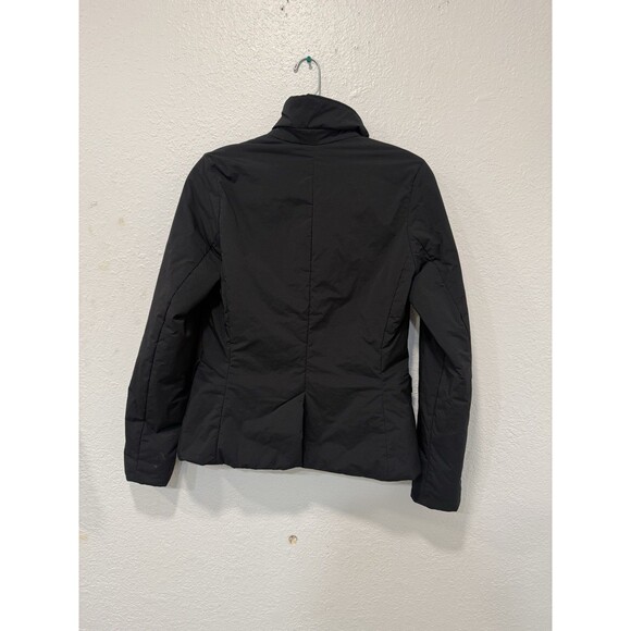 Athleta Evolution Blazer Puffer Jacket Womens Xs Black Snap Button Primaloft - Picture 2 of 8